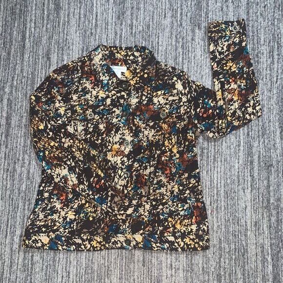Christopher & Banks Womens Size Medium Button Front Shirt Multicolor Long Sleeve - Picture 1 of 6